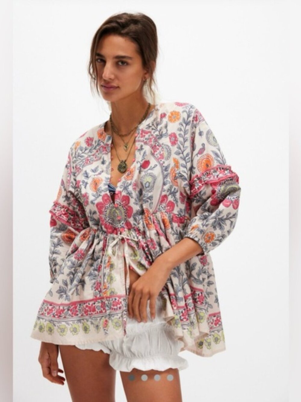 Free People Dress  Tunic Averi Tea Combo, cotton, Size L NEW🌸🌸🌸🌸